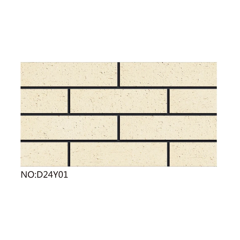 Exterior wall facade brick slip veneer 240x60mm custom sizes wire cutting yellow  kiln fireproof terracotta brick cladding
