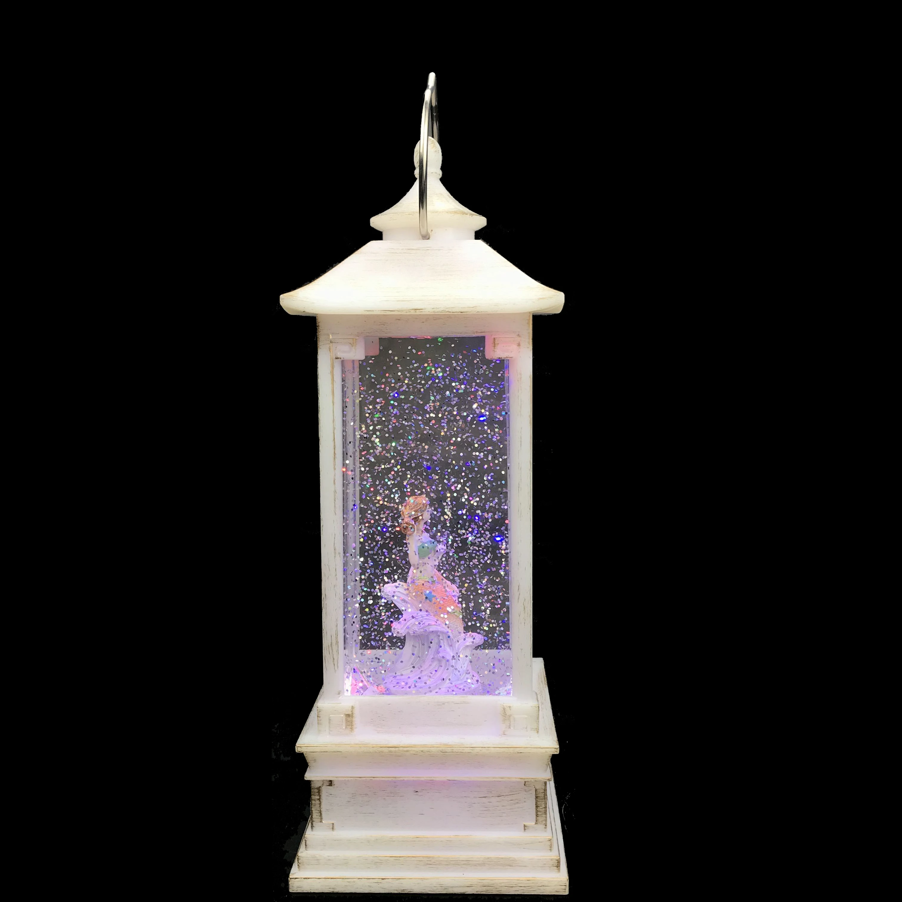 battery operated custom snow globe lighted glitter plastic high quality Ocean series new home decoration