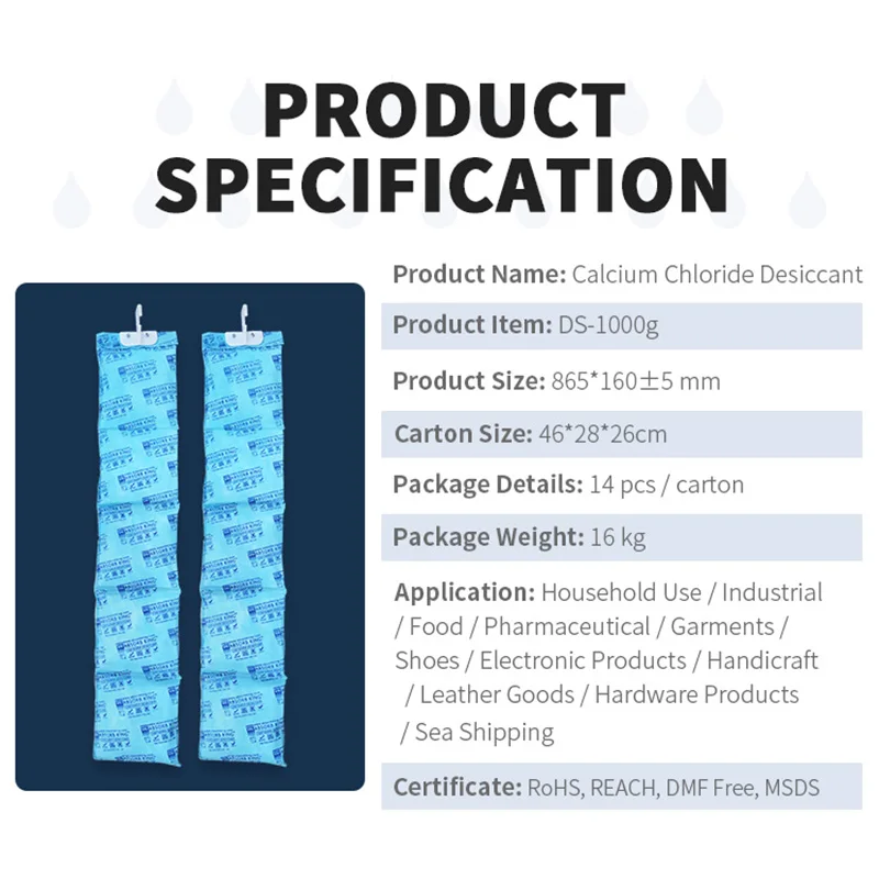 Absorb King High Efficient Dry humidity absorbing desiccant bag desiccant container Calcium Chloride sea container desiccant