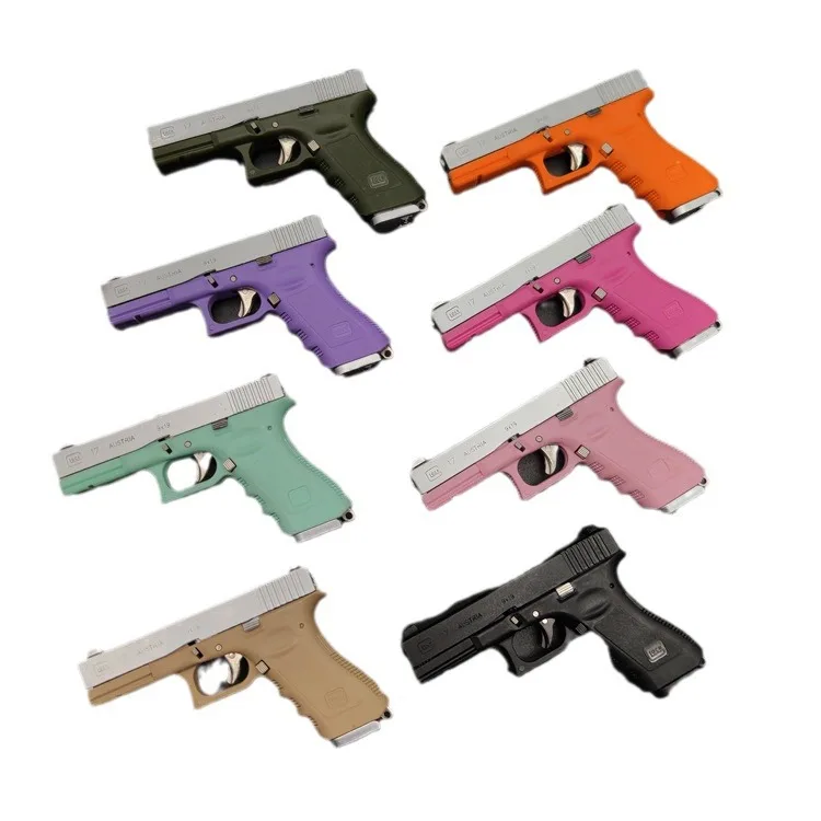 2024 New PUBG Game Kids Toy Pistol Model Glock G17 1:3 7CM Metal Shell Ejecting Toy Gun Mini 3D Detachable Tactical Bullets Guns