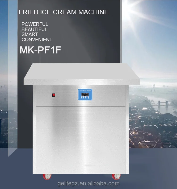 Maquina de helados enrollados commercial fried ice cream machine roll single flat pan roll ice cream machine