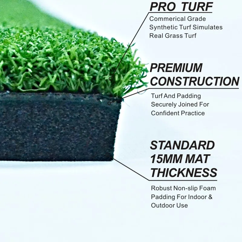 GP OEM Practice Turf Artificial Grass Swing Mat Anti-Slip Base Premium Grass Mat Rubber Golf Hitting Mat