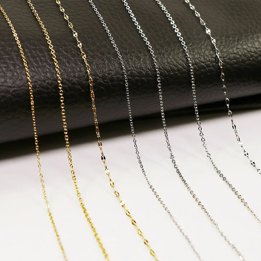 Cinmo Jewelry Wholesale Stainless Steel Gold Lips Chains Trendy Silver Flat Cross Shape Necklace Chain For Men Women