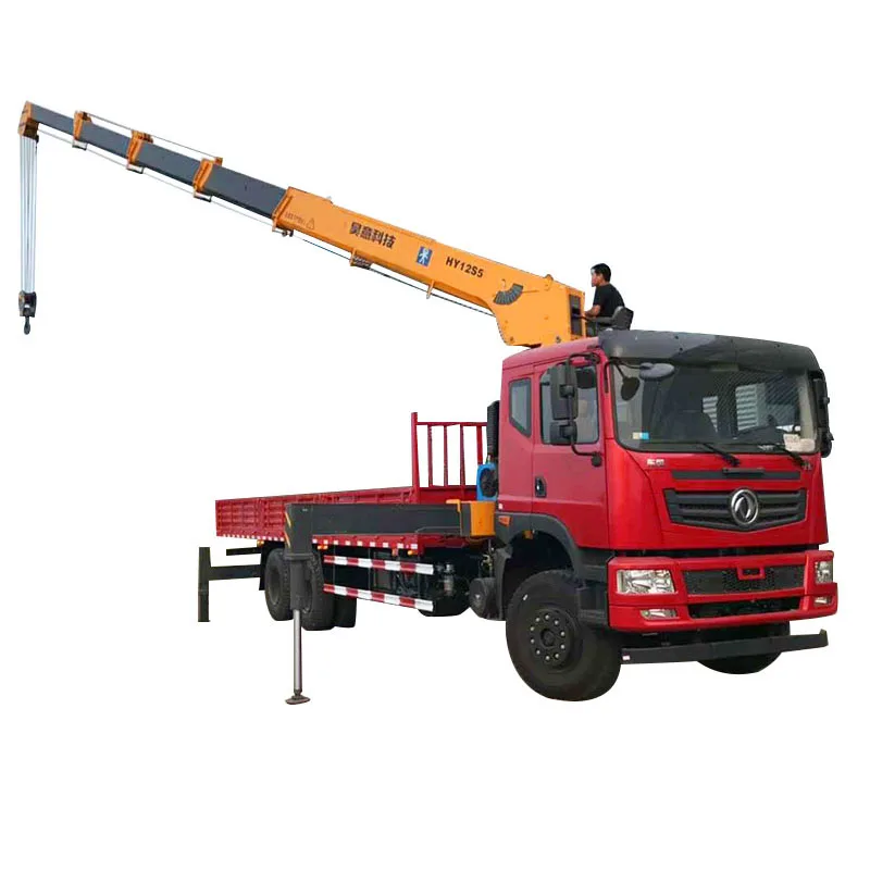 12 ton truck mounted crane with 4-5 hydraulic booms manipulator arrow lorry crane for sale