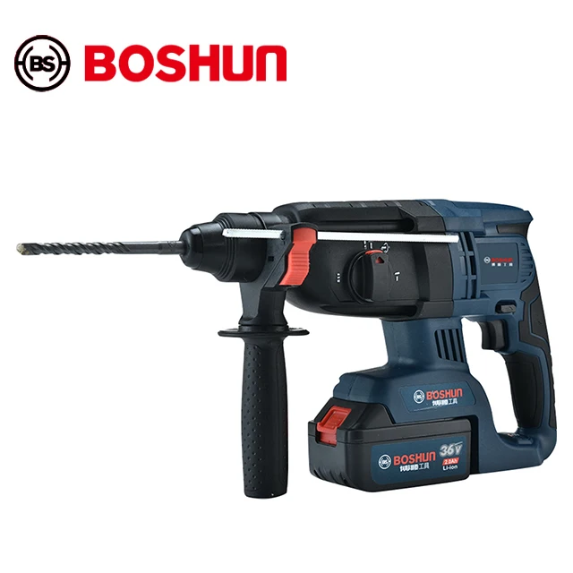 boshun 	36V brushless motor 400w  cordless rotary hammer drill 26 mm rotary hammer drill machine electric