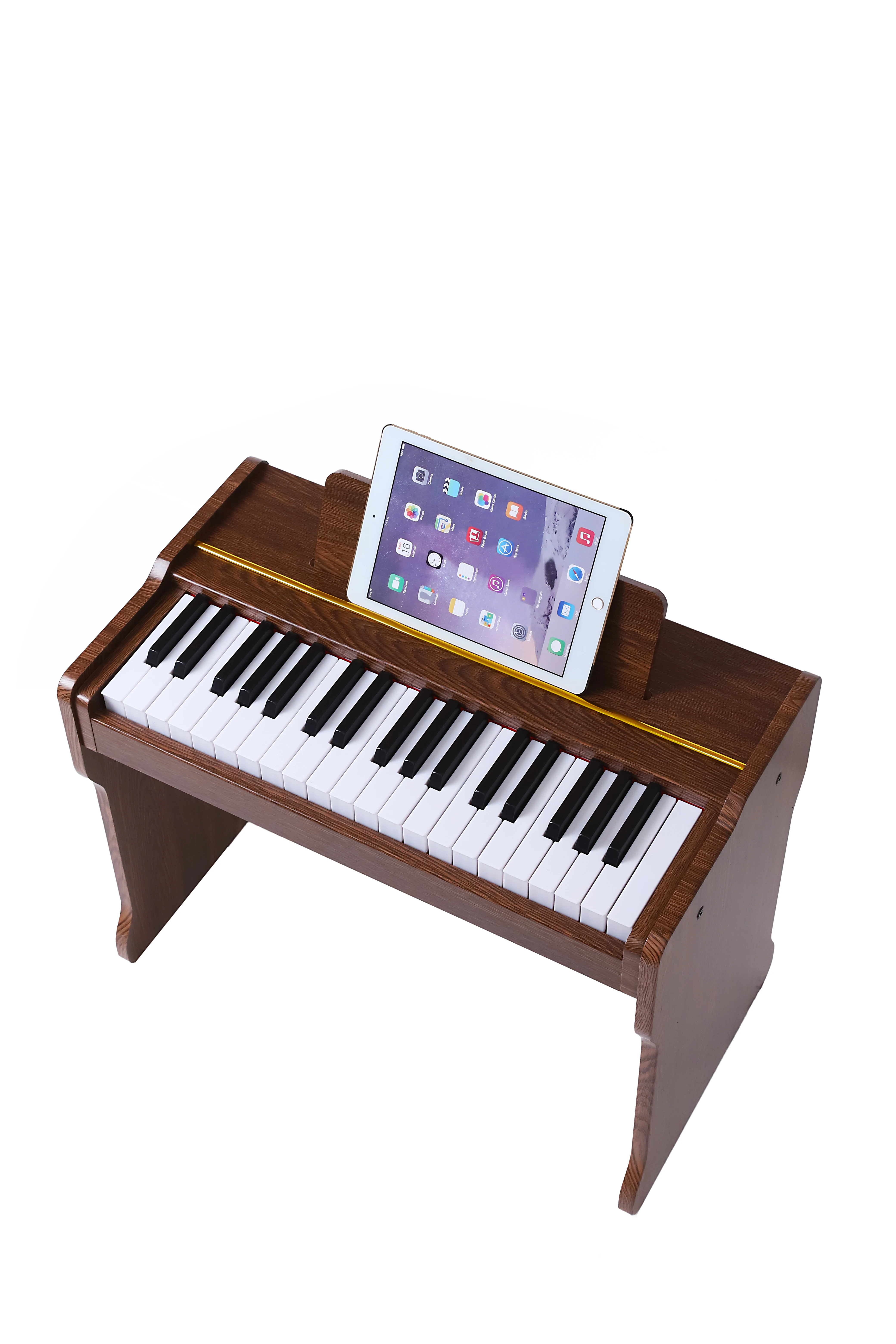 New style Walnut 37 Keys Wooden Piano Design gift to Kids cute piano toy electronic organ
