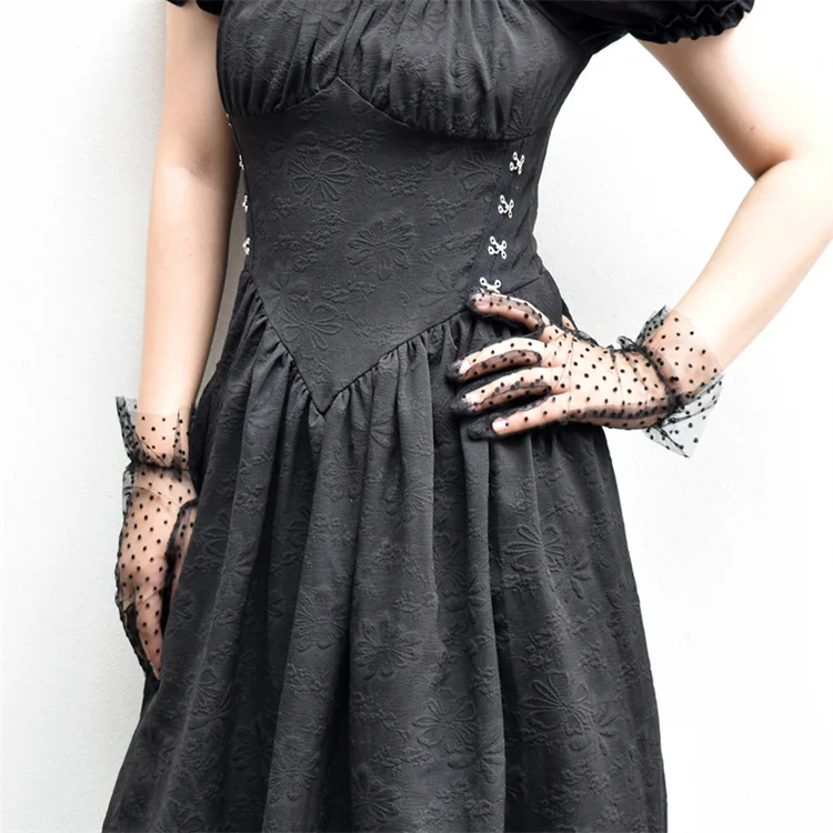 TAPA-8D086  Women sexy lace short glove sunscreen breathable lace wedding party dress accessories gloves