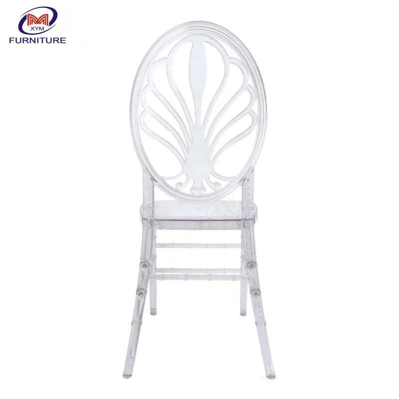 Latest polycarbonate round back chiavari wedding acrylic transparent resin peacock chairs event