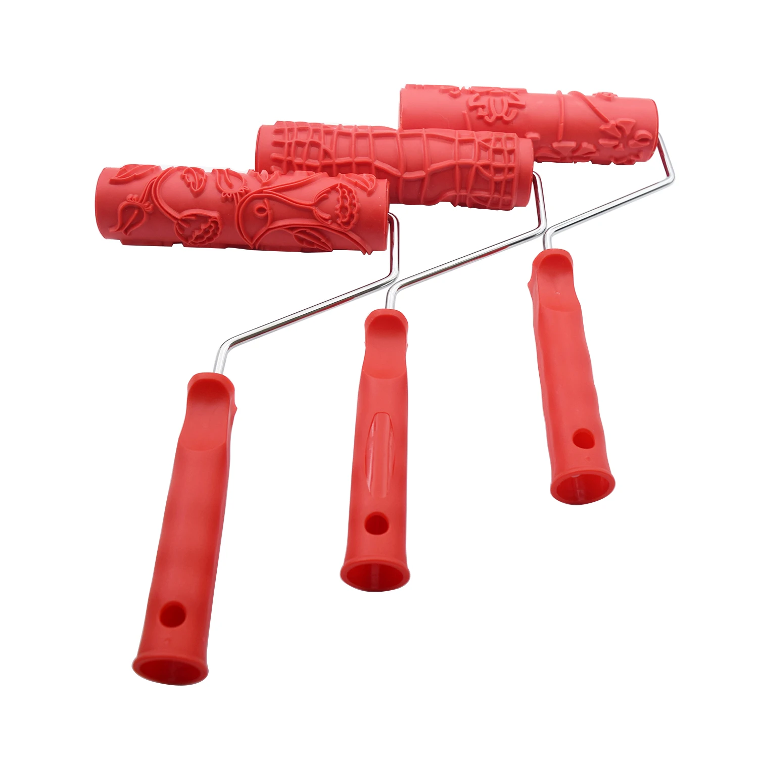 European Style Stick Paint Roller Frame with Red Handle Manual Power Source for Construction Application