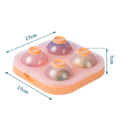 6.5cm Sphere Silicone Ice Ball Cue Tray Round Ice Mold 4 Spherical Balls Ice Tray makers For Whiskey