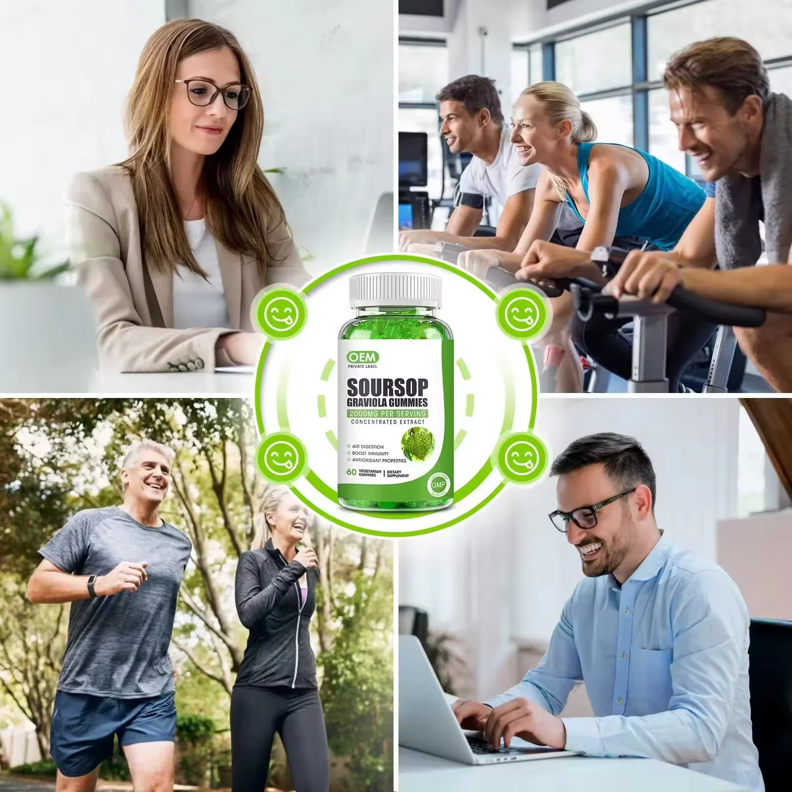 Organic Soursop Graviola Leaves Extract Supplement Organic  Graviola Leaf Gummies For Respiratory