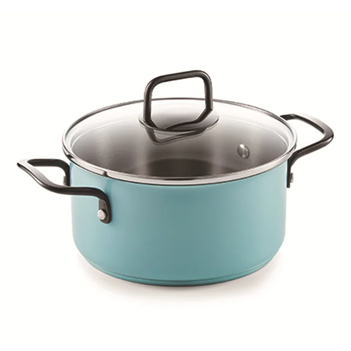 Light luxury pink color 20cm kitchen cooking cookware stainless steel nonstick soup pot soup stock pot