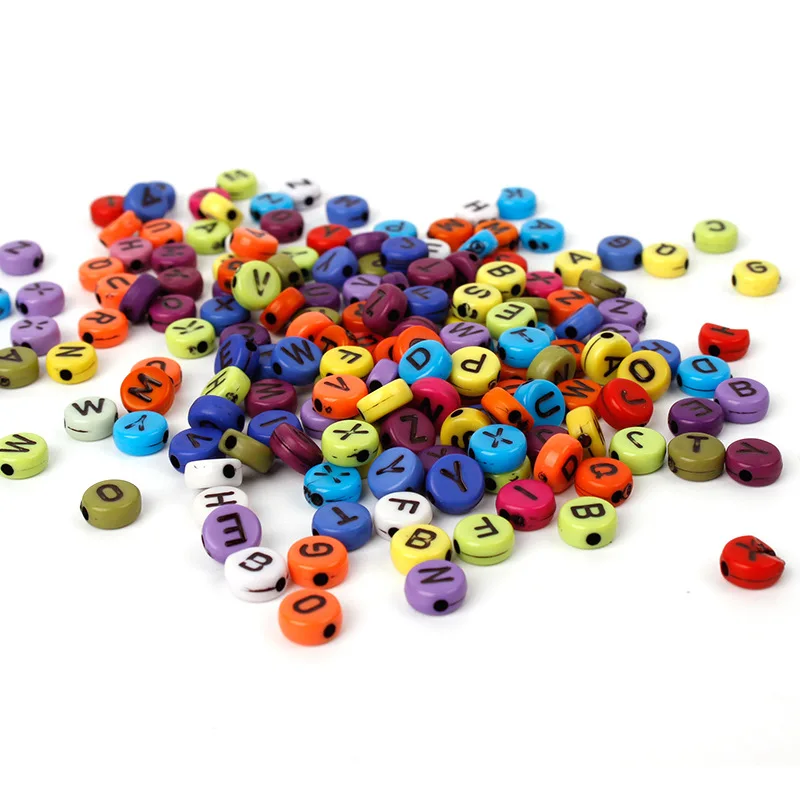 800PCS Colorful Alphabet Letter Beads Sets with a Plastic Storage Box for DIY Jewelry Making