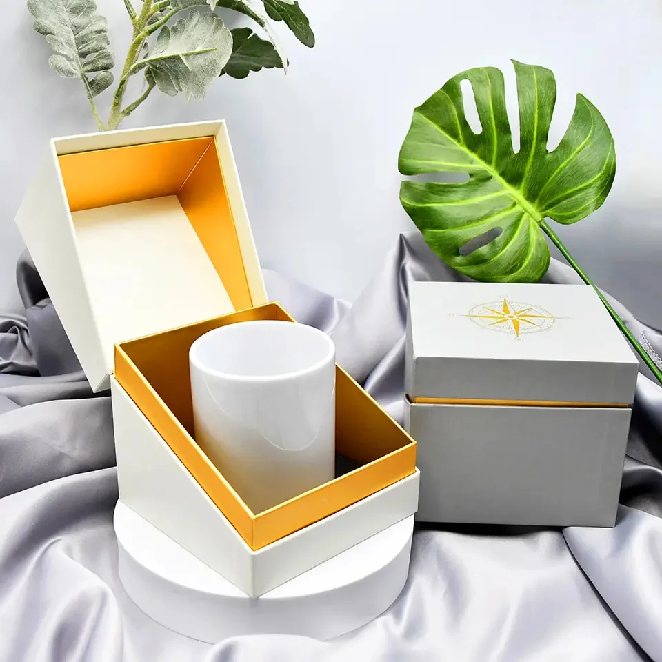 Wholesale Custom Luxury Personalized Cardboard White Gift Jars Candle Packaging Boxes for Candles