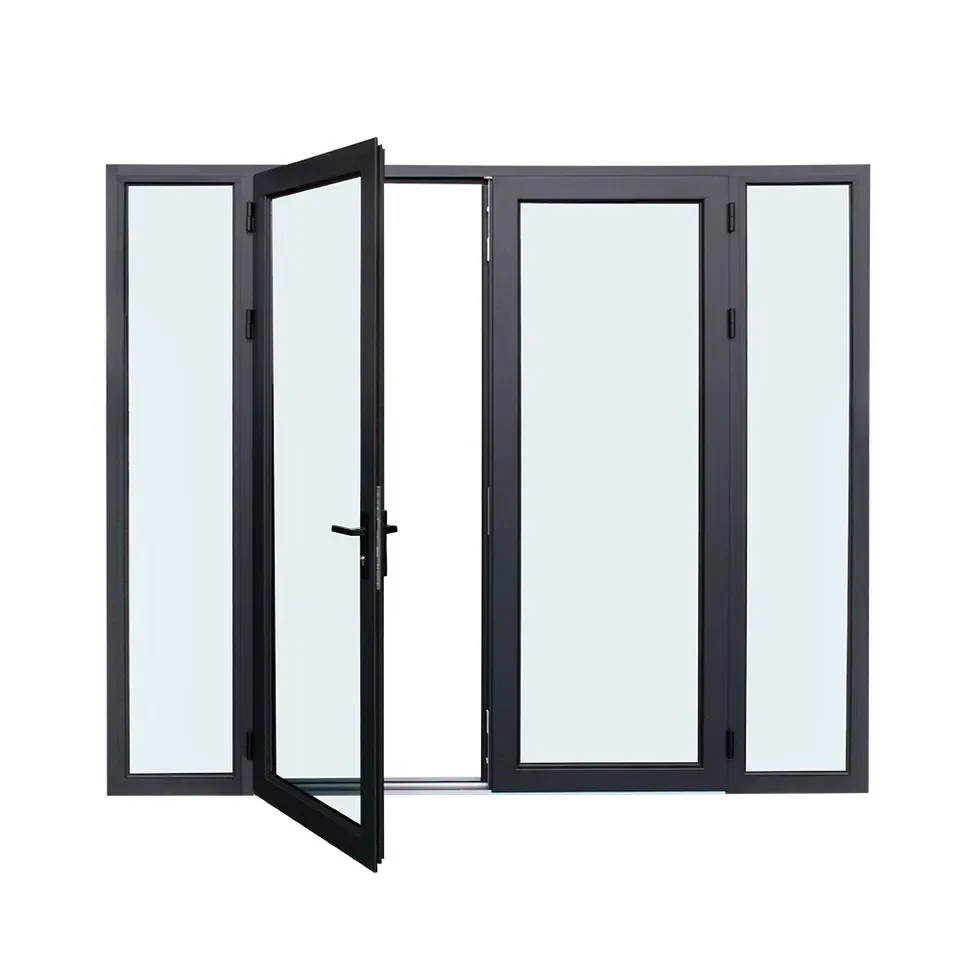 Modern Exterior Door Aluminum Casement Door Villa Apartment House Front Entry Tempered Glass Doors