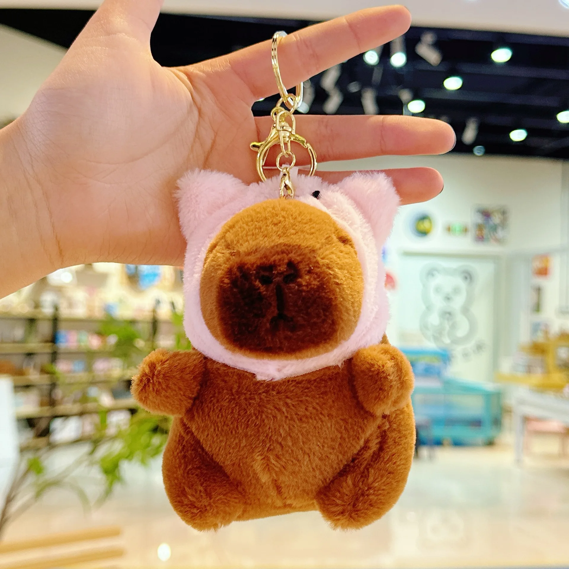 Hot sales soft Kawaii plushies stuffed animal hamster capybara keychain cute capybara Backpack decoration pendant