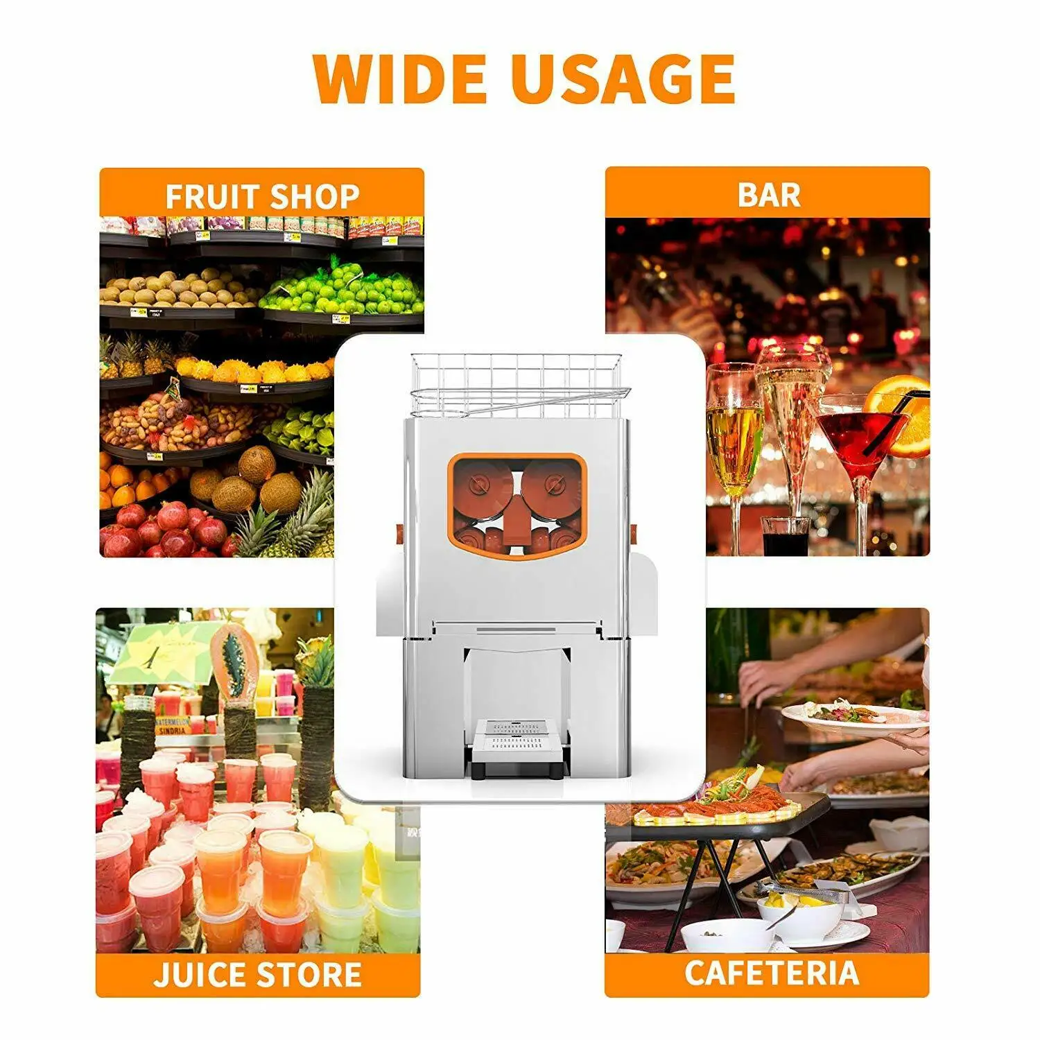 
orange juice extractor machine stainless cover 220V 20-22 oranges 