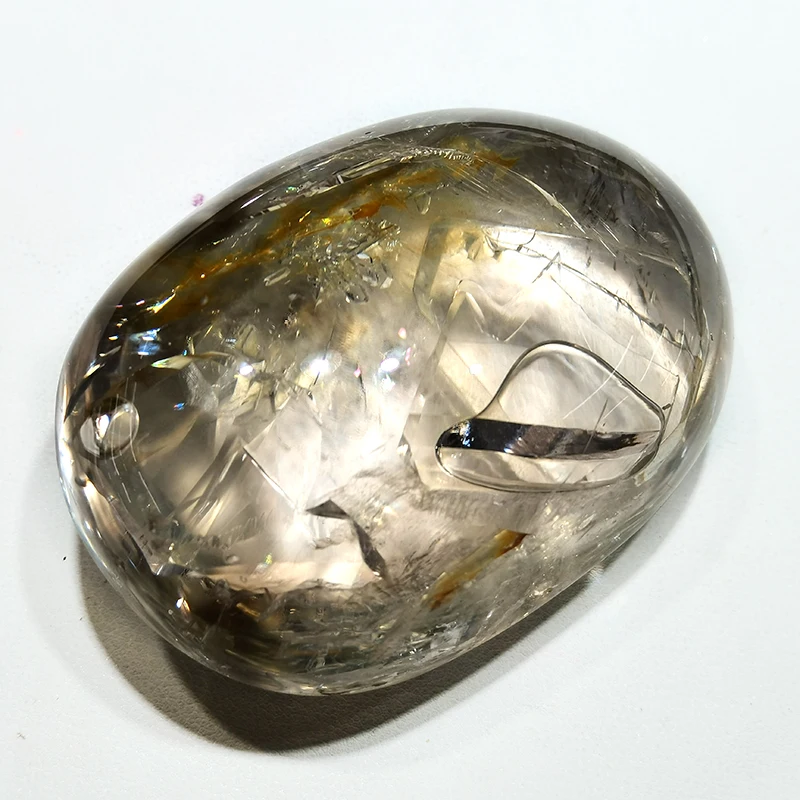 Wholesale natural clear crystal stone with water polished Enhydrite stone clear Bladder crystal quartz tumble stones for healing