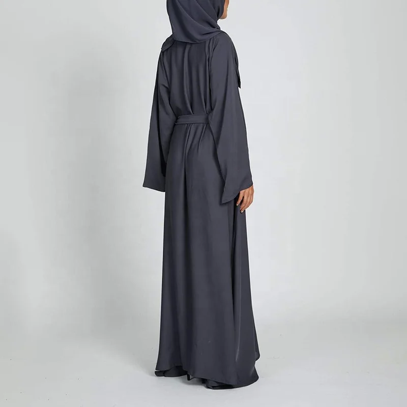 
Factory custom soild color sashes turkish hijab muslim dress abaya wholesale std1026 