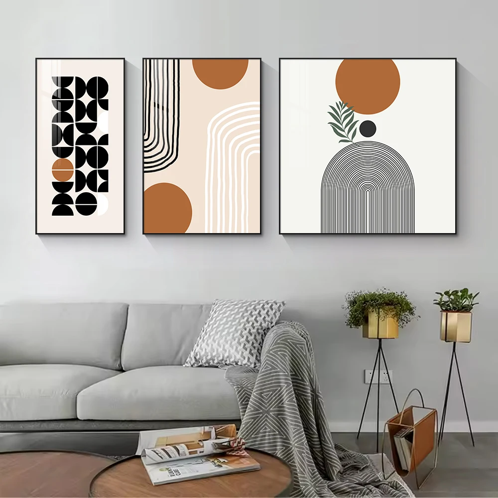 Nordic Modern Abstract Picture Interior Decoration Bohemian Canvas Wall Art Set of 3 Suitable for the Living Room