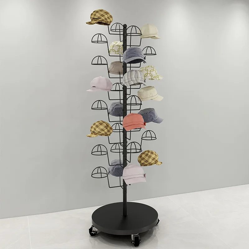 Steel Coating Black Irregular Hat Display Stand for Retail Store