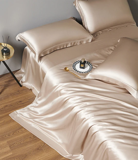 Silk Luxury Duvet Cover Set Bed Sheet Bedding Set Factory Direct Bed Linen Customized Set