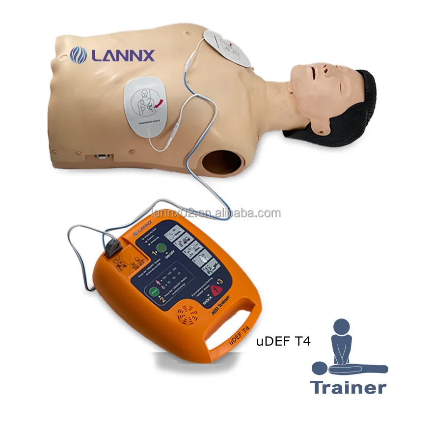 LANNX uDEF T4 Popular Auto External First Aid AED emergency Defibrillator trainer Cardiac Defibrilator Drill Medical Aed Trainer