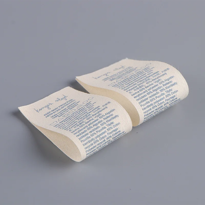 Wholesale High Quality Eco Friendly Cloth Tag Woven Folding Neck Clothing Taggs Labels
