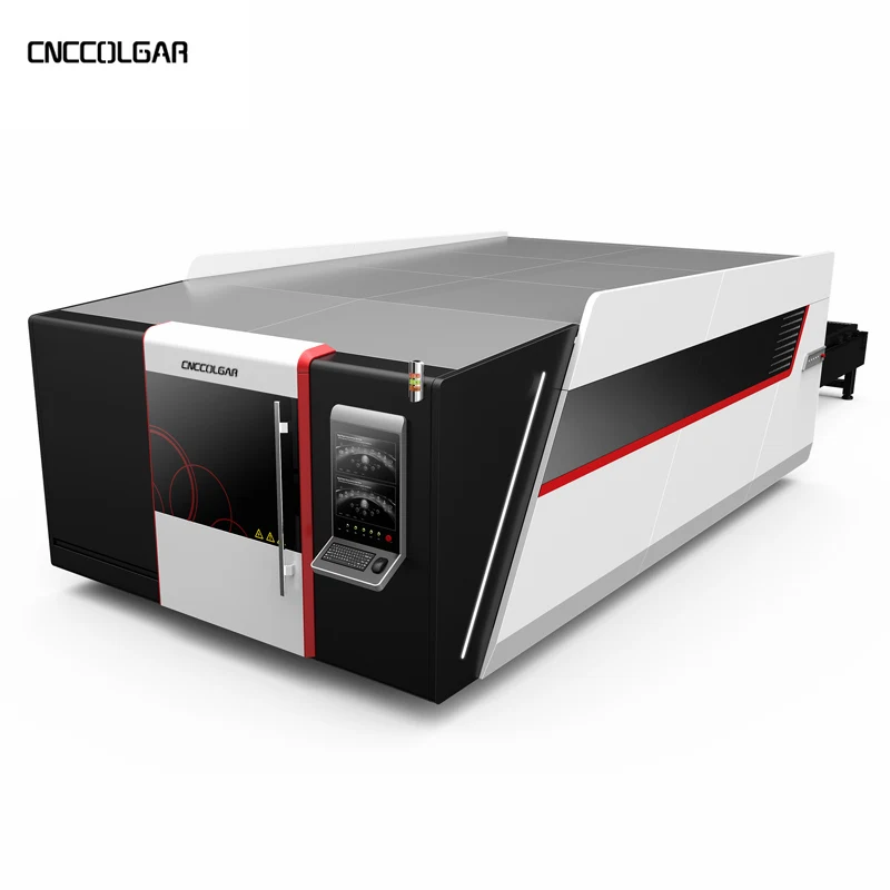 CNCColgar 6000W JPT high precision 6020 fiber laser cutting machine with exchange platform