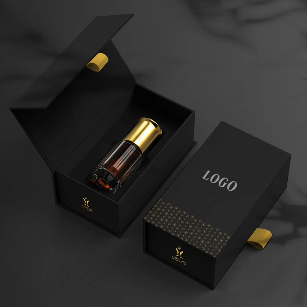 Perfume Paper Packaging Cardboard Book Style Magnet Closure Gift Box for Glass Bottle