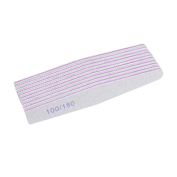 Neiss 1000pcs logo custom diamond round square moon 5 shapes nail file with 80/80 100/100 180/180
