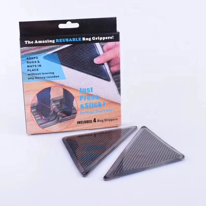 Triangle and square customize washable non-slip strips anti slip pad rug gripper