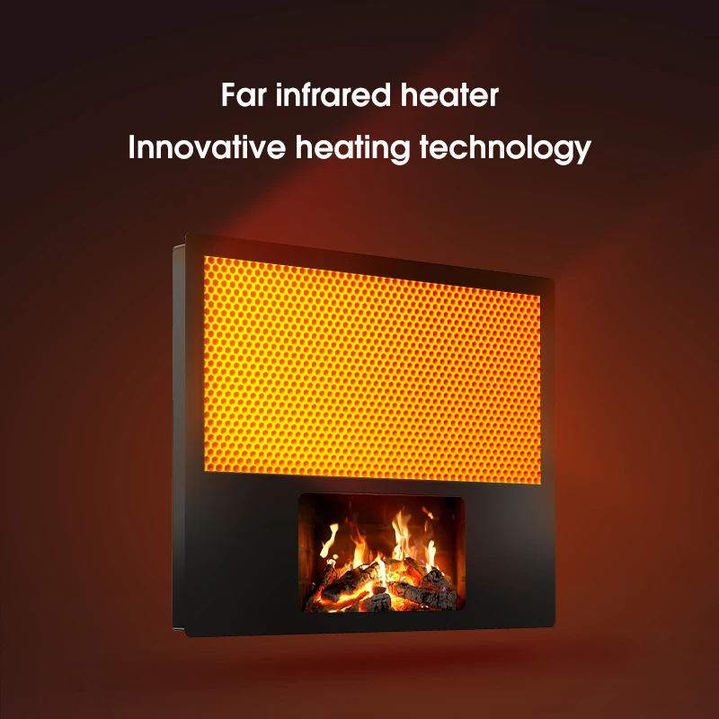 Decorative Modern Design House Heater Fireplace With Bluetooth Speaker Wifi Thermostat