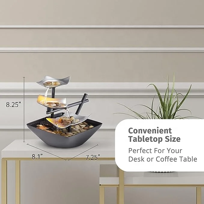 Tabletop Water Fountain Home Decor Soothing Sound Machine Indoor Zen Relaxation for Office Living Room or Bedroom