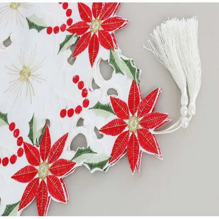 Lace Wedding Round Rectangle Overlay Carved Hollow  Lace Tablecloth Nativity Table Cloth Runner