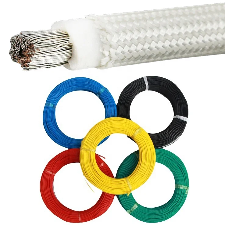 Manufacture 200 600V Silicone Rubber fiberglass braided wire High temperature wire AGRP-heat resistant cable silicone cable wire