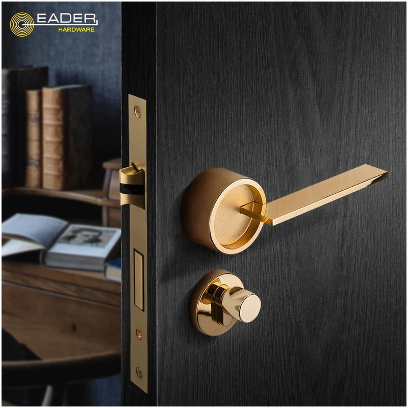 EADER Golden PVD Light Luxury Zinc Alloy Door Handle Heavy Quality Lock