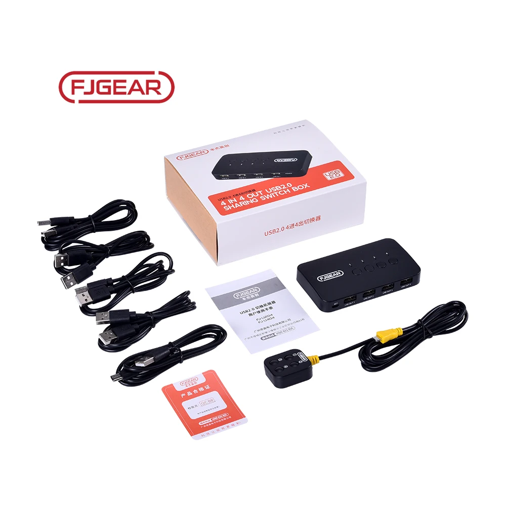 U404 Fjgear New Arrival 480Mbps Selector 4 Port Usb Switch Usb Sharing Switch Usb 2.0 Switcher Selector