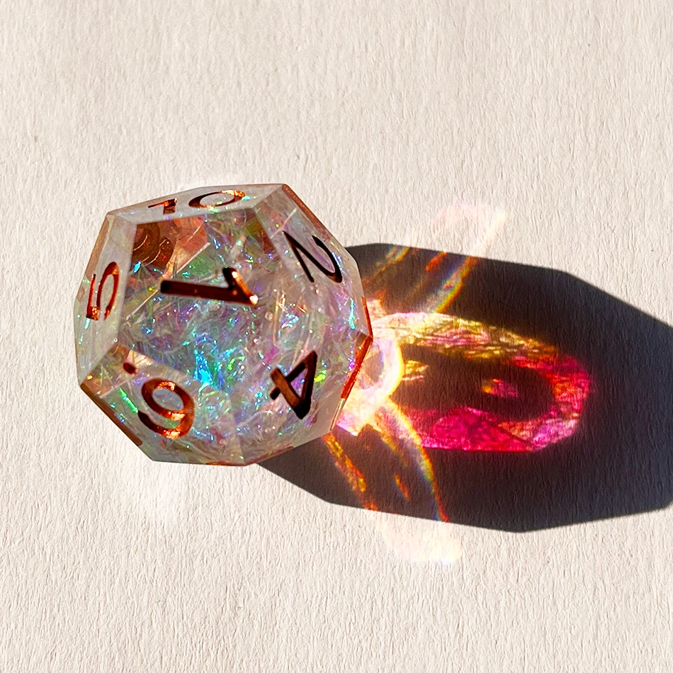 Handmade Water Lily Soul Sharp Edge Resin Dice For Dungeons & Dragon D&d Game Dragon Dnd Die