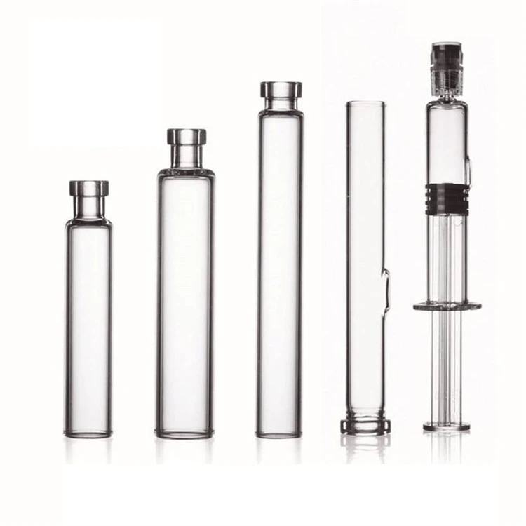 Hot Sale 1.5ml 3ml Clear Borosilicate Glass Sleeve For Pen Syringes Cartridge With Plunger And Aluminium Cap