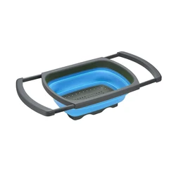 Hot Sale Fruit Vegetables Basket Kitchen Strainer Silicone Collapsible Colander