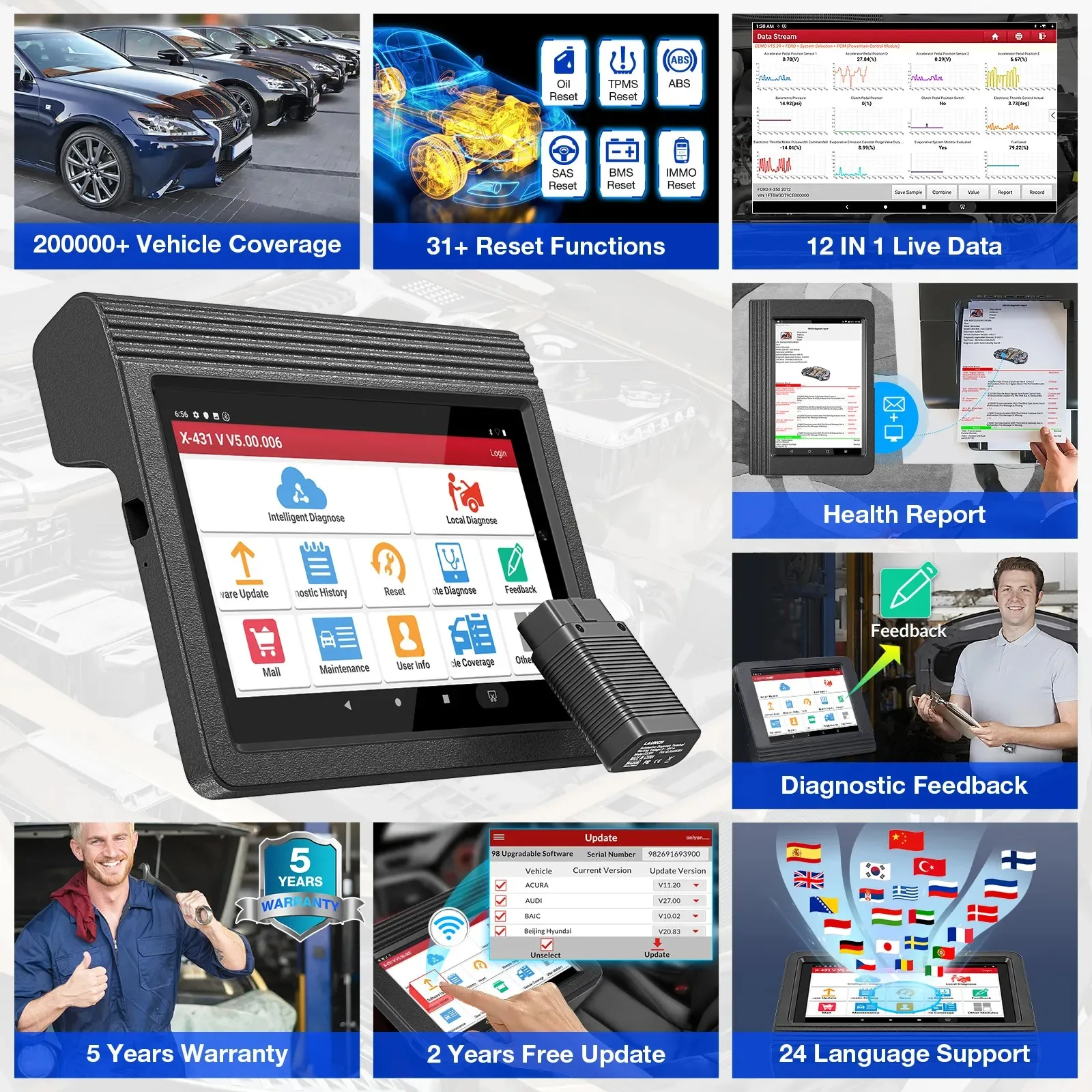 Full system scanner machine professional car tester and code reader diagnostic tool for hot selling cars