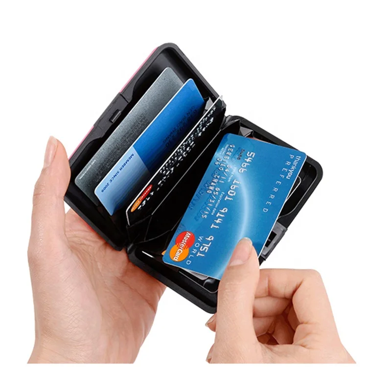Travelsky Hot Sale Solid Color Portable Aluminium RFID Blocking Credit Card Holder