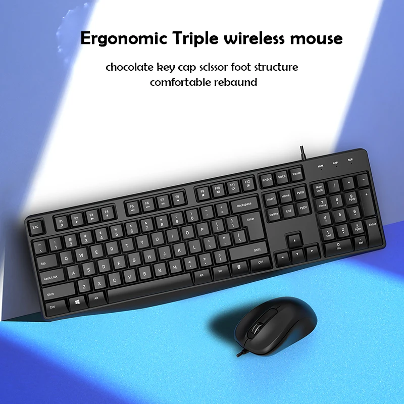 Оптовая продажа OEM ODM полноразмерная Проводная клавиатура и мышь комбо офисный компьютер