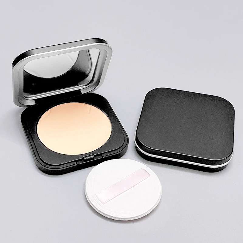 Empty Packaging Boxes Eyelash Boxe Compact Case With Mirror Blush Compact Tractor Makeup Compact Case Luxury Matte Black Cover