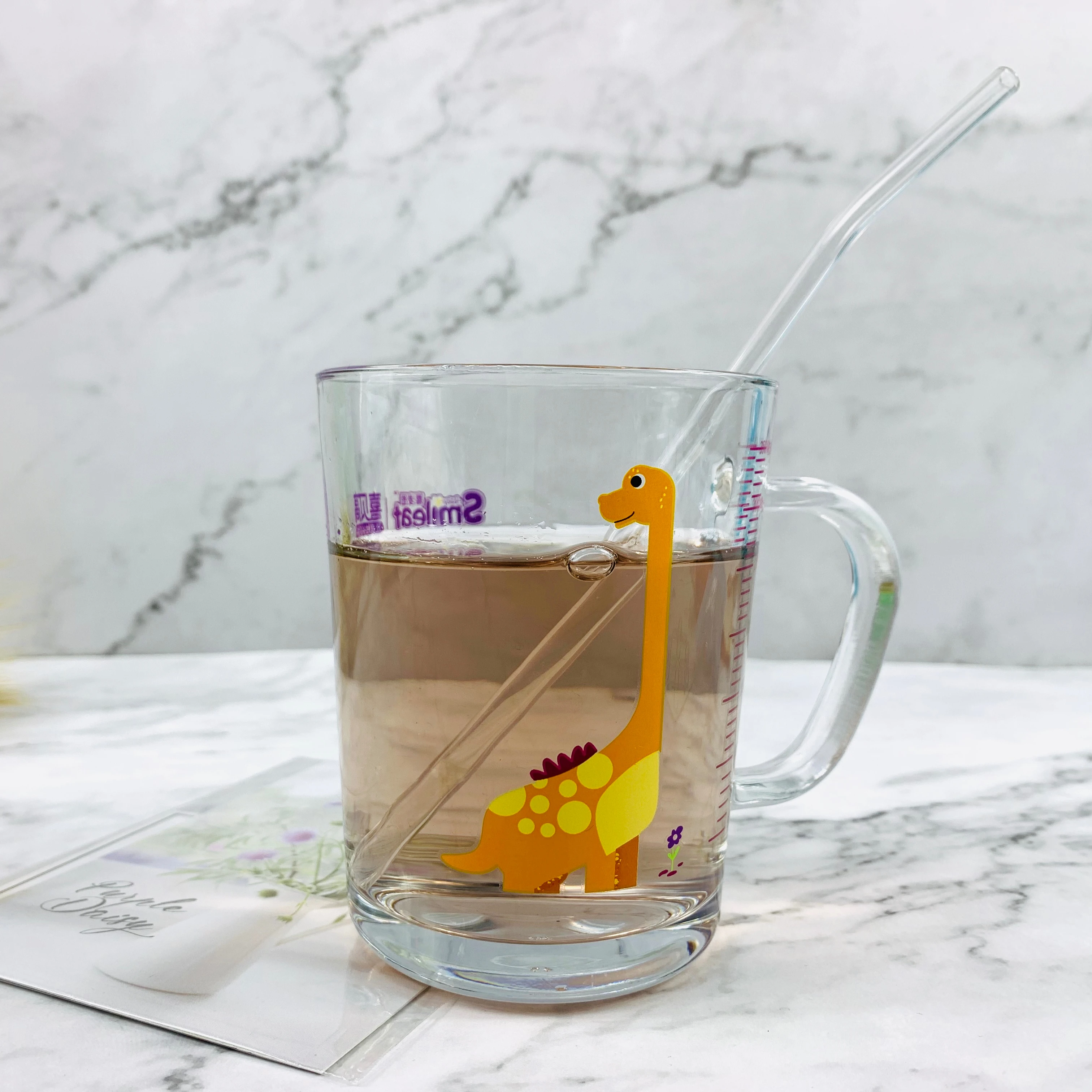 Lovely Cartoon Kid Children Glass Cups Clear Glass Milk Cups  Glass Water Bottle Beer Coffee Mugs