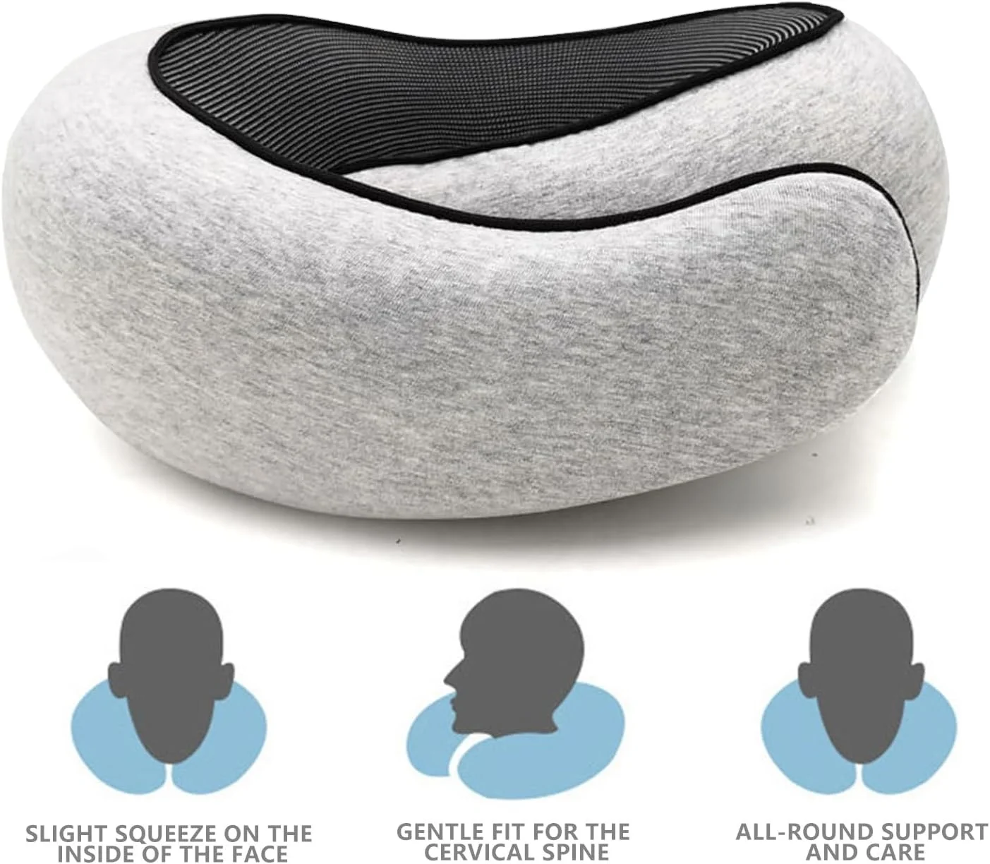 JYM Cross-border wholesale 2024 new design cotton sleeve slow rebound memory sponge neck pillow easy to carry storage bag