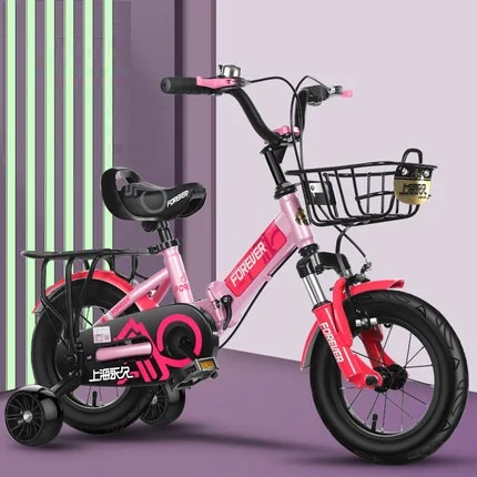 shanghai forever 14 inch steel frame kids bike with training wheels children bicycle