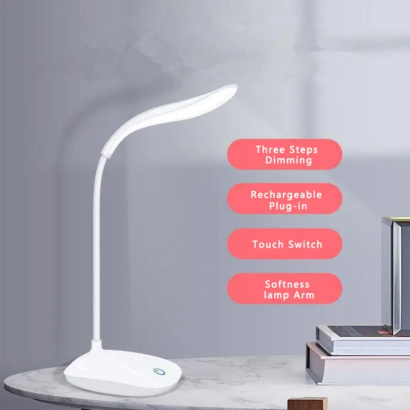 OEM mini Portable Desktop USB charging LED Desk Lamp Touch Control table lamp for study work