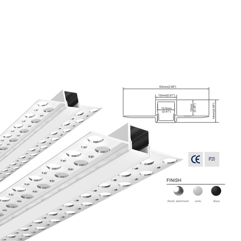 Gypsum Strip for Drywall in aluminum LED Shape for construction plaster installation and integrated drywall
